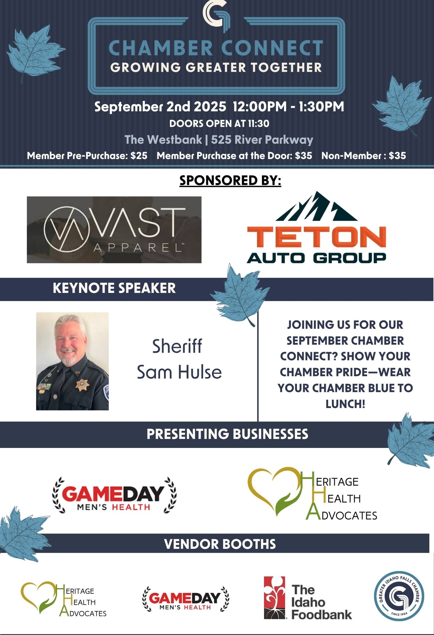 September Chamber Connect Lunch- Member Price